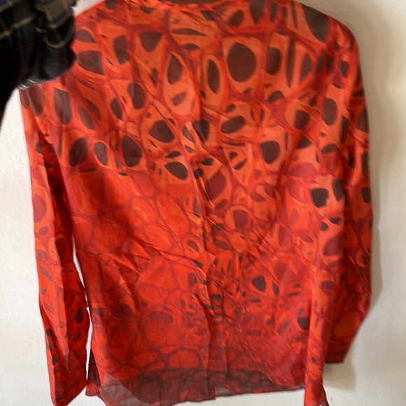 AKRIS shirt US 12 (10)animal print cotton, new blouse - Picture 6 of 6